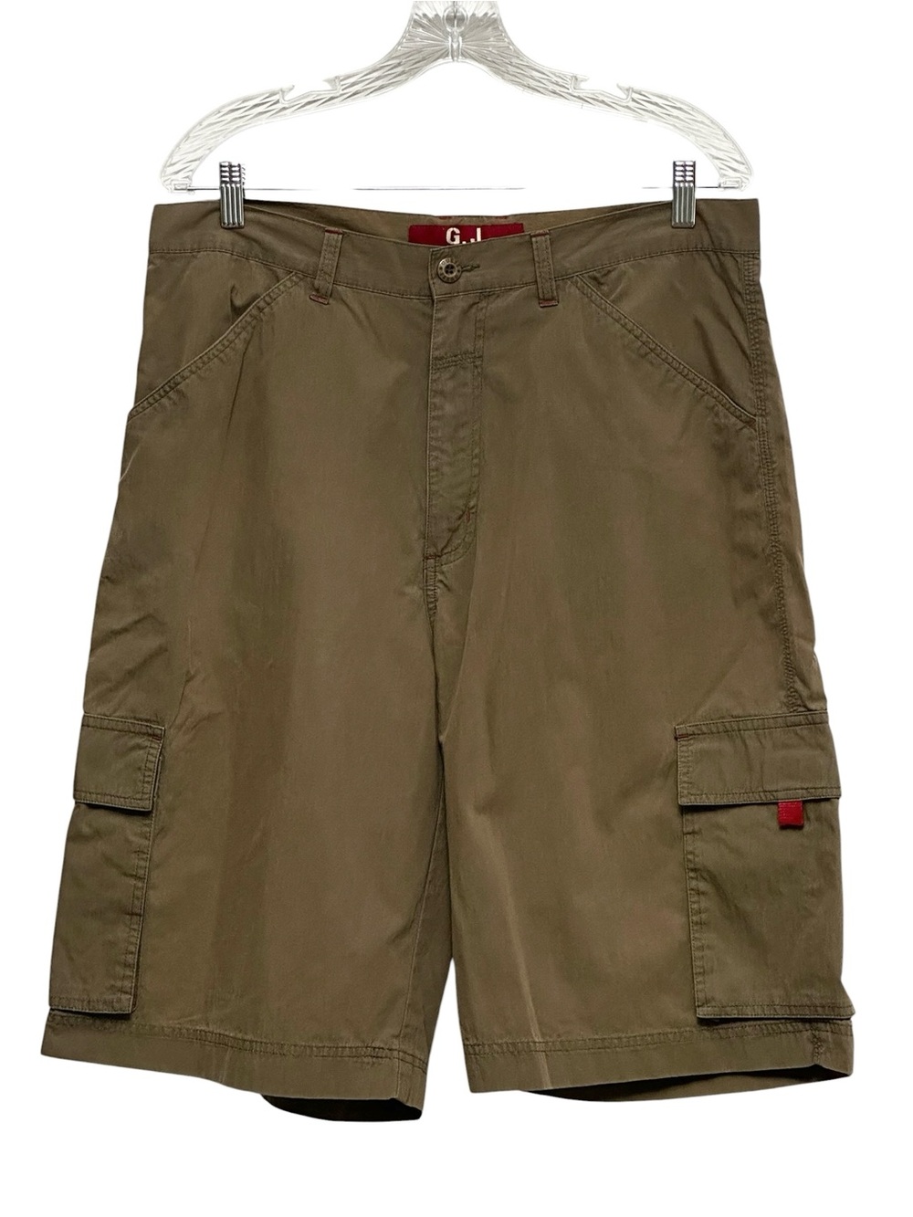Guess Jeans Men's Vintage Y2K Khaki Cargo Shorts Military Relaxed Utility Sz 34